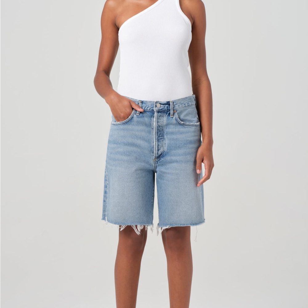 AGOLDE Light Blue Denim Cutoff Shorts - Picture 4 of 5